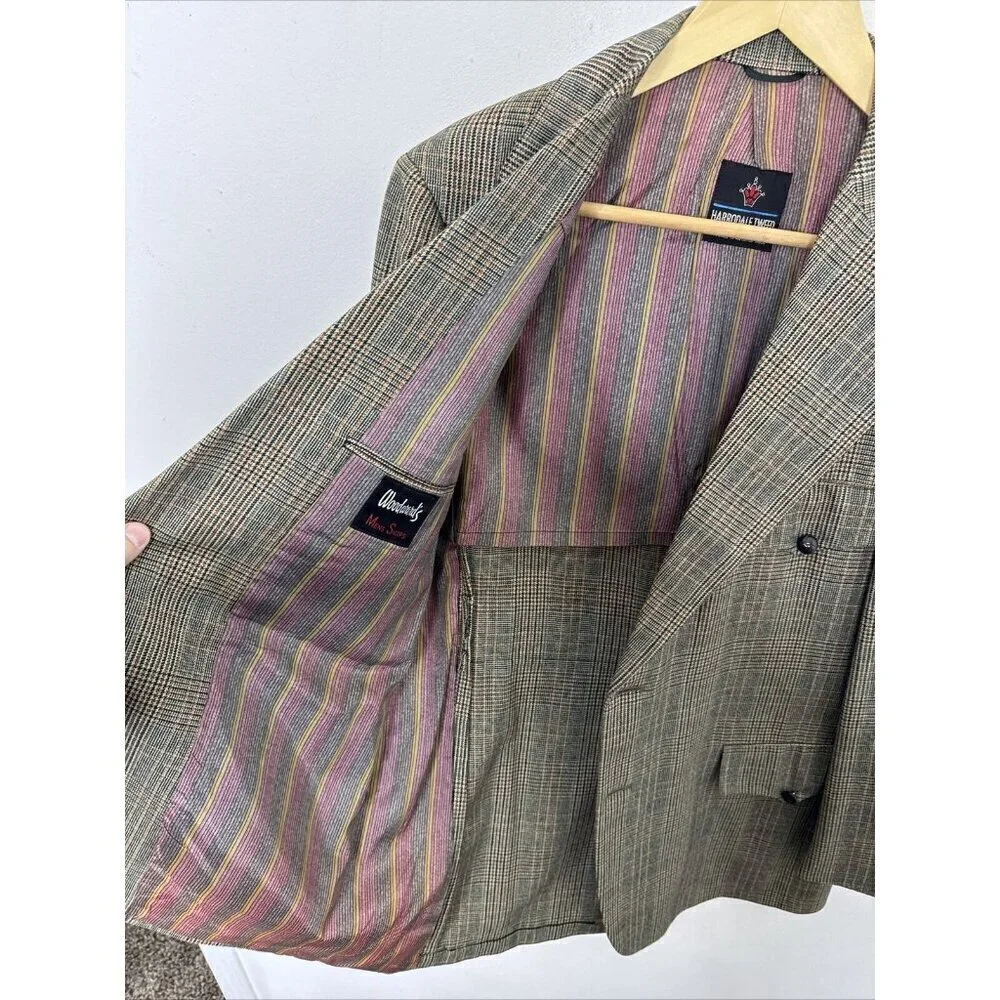 Vintage 70’s‎ Harrodale Tweed Blazer Gray Green Men 42 Woodwards WKRP Herb